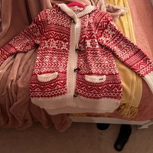 Avalanche White & Red Sweater